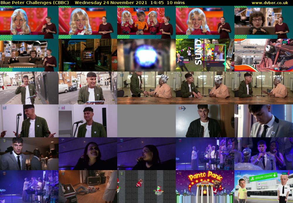 Blue Peter Challenges (CBBC) Wednesday 24 November 2021 14:45 - 14:55