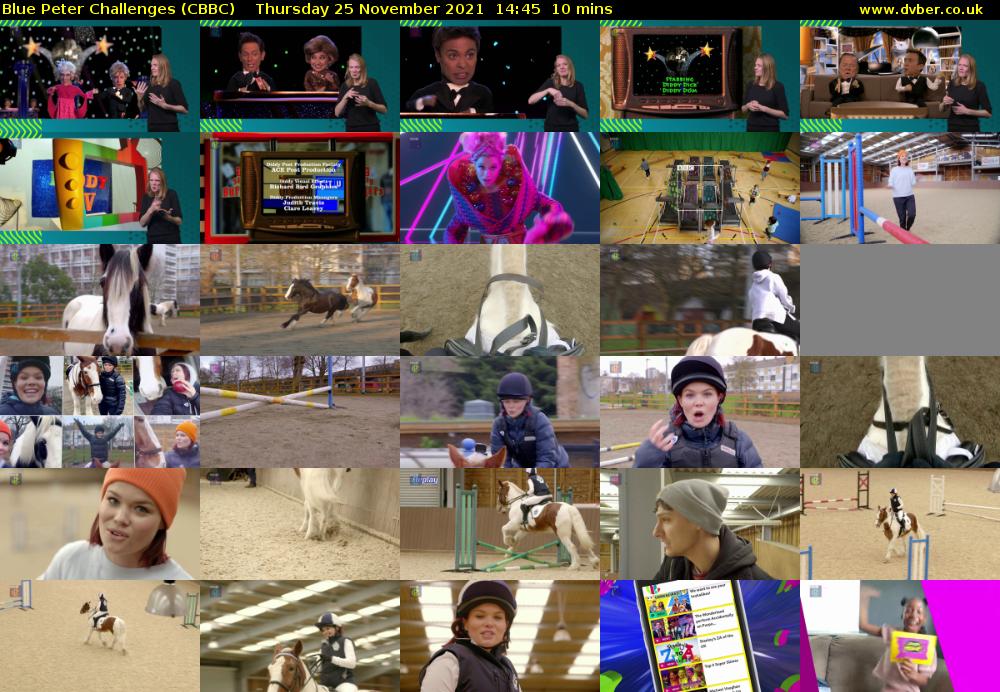 Blue Peter Challenges (CBBC) Thursday 25 November 2021 14:45 - 14:55