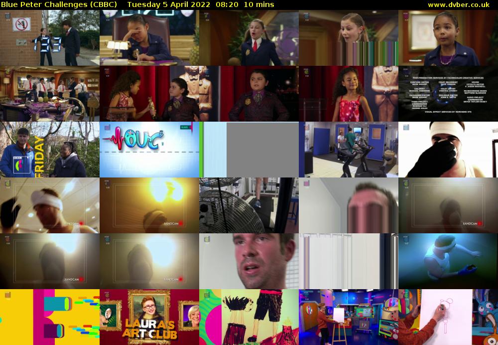 Blue Peter Challenges (CBBC) Tuesday 5 April 2022 08:20 - 08:30