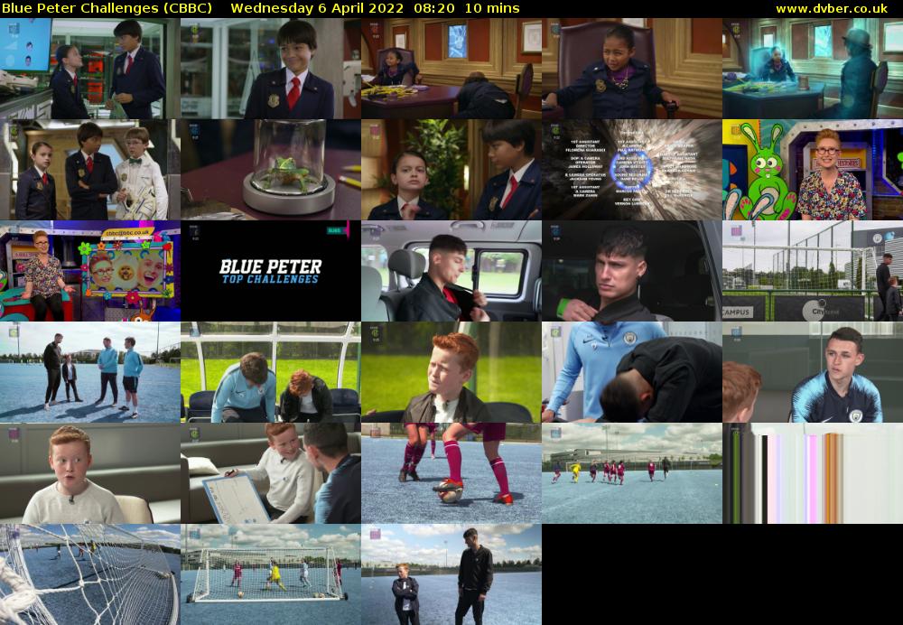 Blue Peter Challenges (CBBC) Wednesday 6 April 2022 08:20 - 08:30