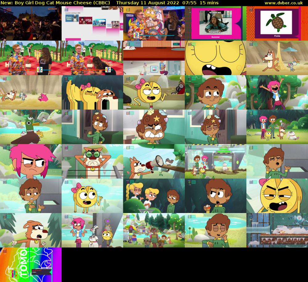 Boy Girl Dog Cat Mouse Cheese (CBBC) Thursday 11 August 2022 07:55 - 08:10