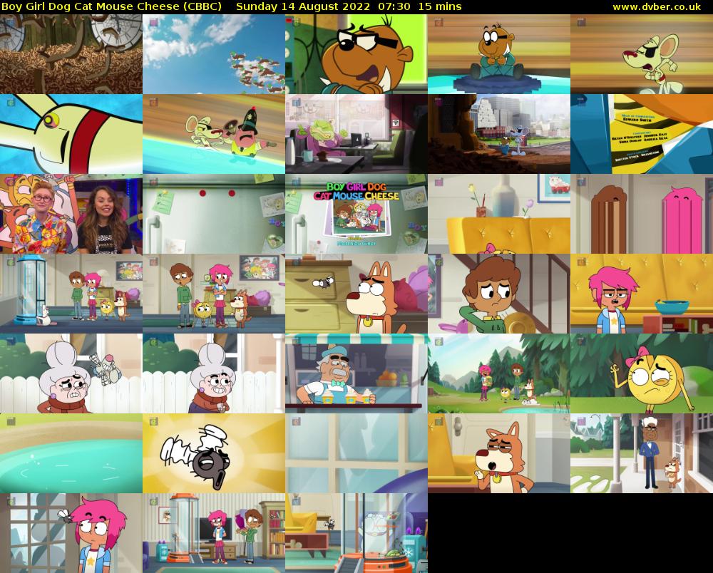 Boy Girl Dog Cat Mouse Cheese (CBBC) Sunday 14 August 2022 07:30 - 07:45