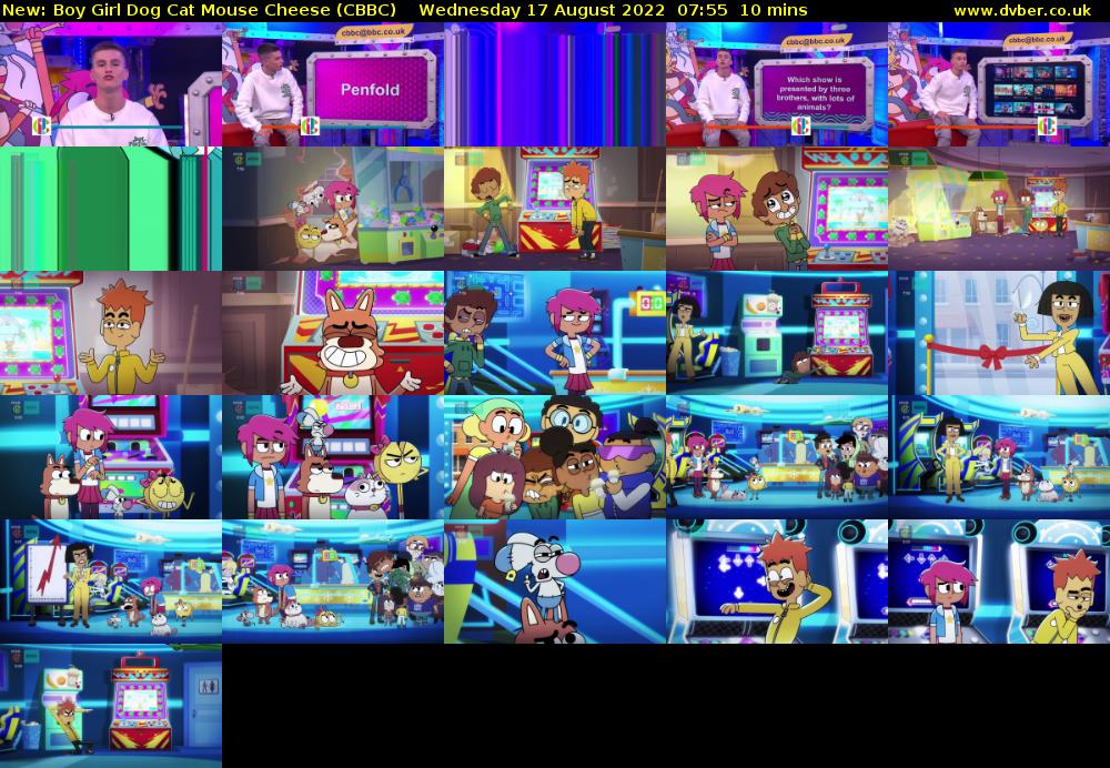 Boy Girl Dog Cat Mouse Cheese (CBBC) Wednesday 17 August 2022 07:55 - 08:05
