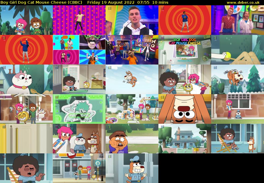 Boy Girl Dog Cat Mouse Cheese (CBBC) Friday 19 August 2022 07:55 - 08:05