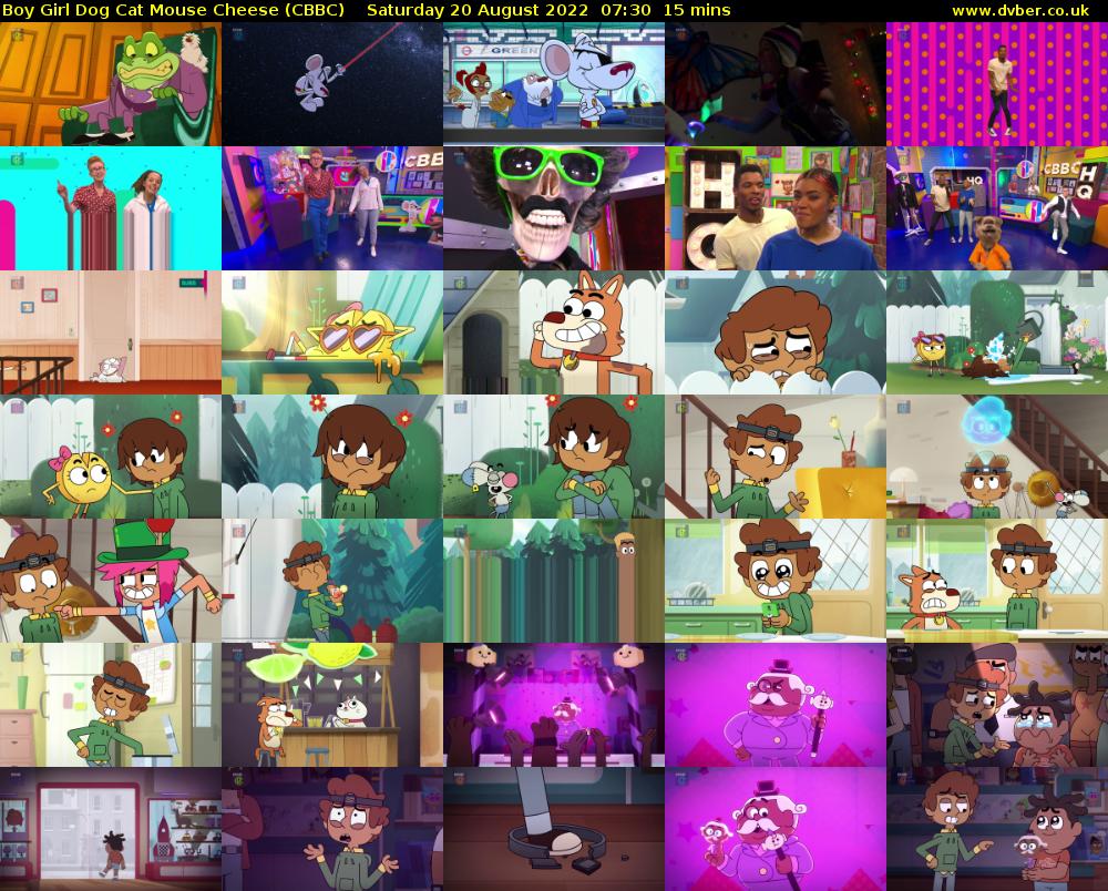 Boy Girl Dog Cat Mouse Cheese (CBBC) Saturday 20 August 2022 07:30 - 07:45