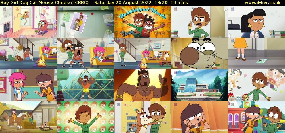 Boy Girl Dog Cat Mouse Cheese (CBBC) Saturday 20 August 2022 13:20 - 13:30