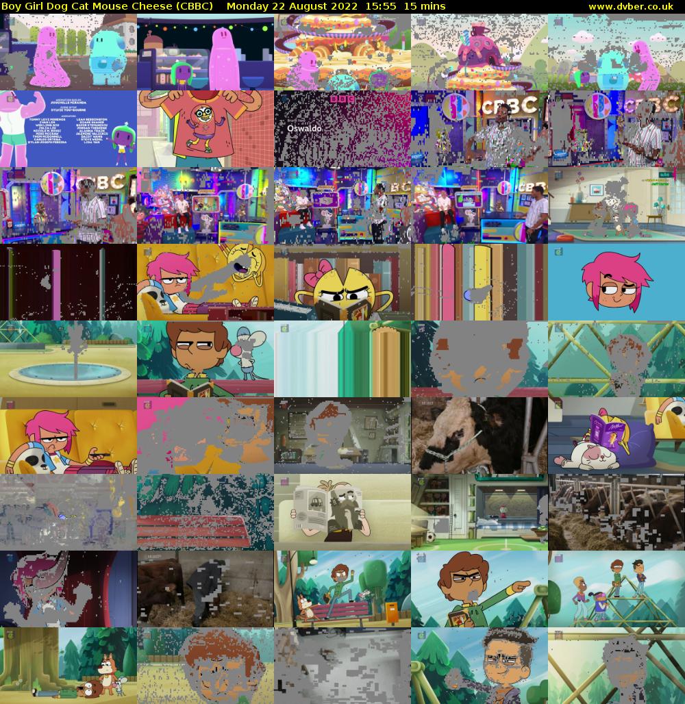 Boy Girl Dog Cat Mouse Cheese (CBBC) Monday 22 August 2022 15:55 - 16:10