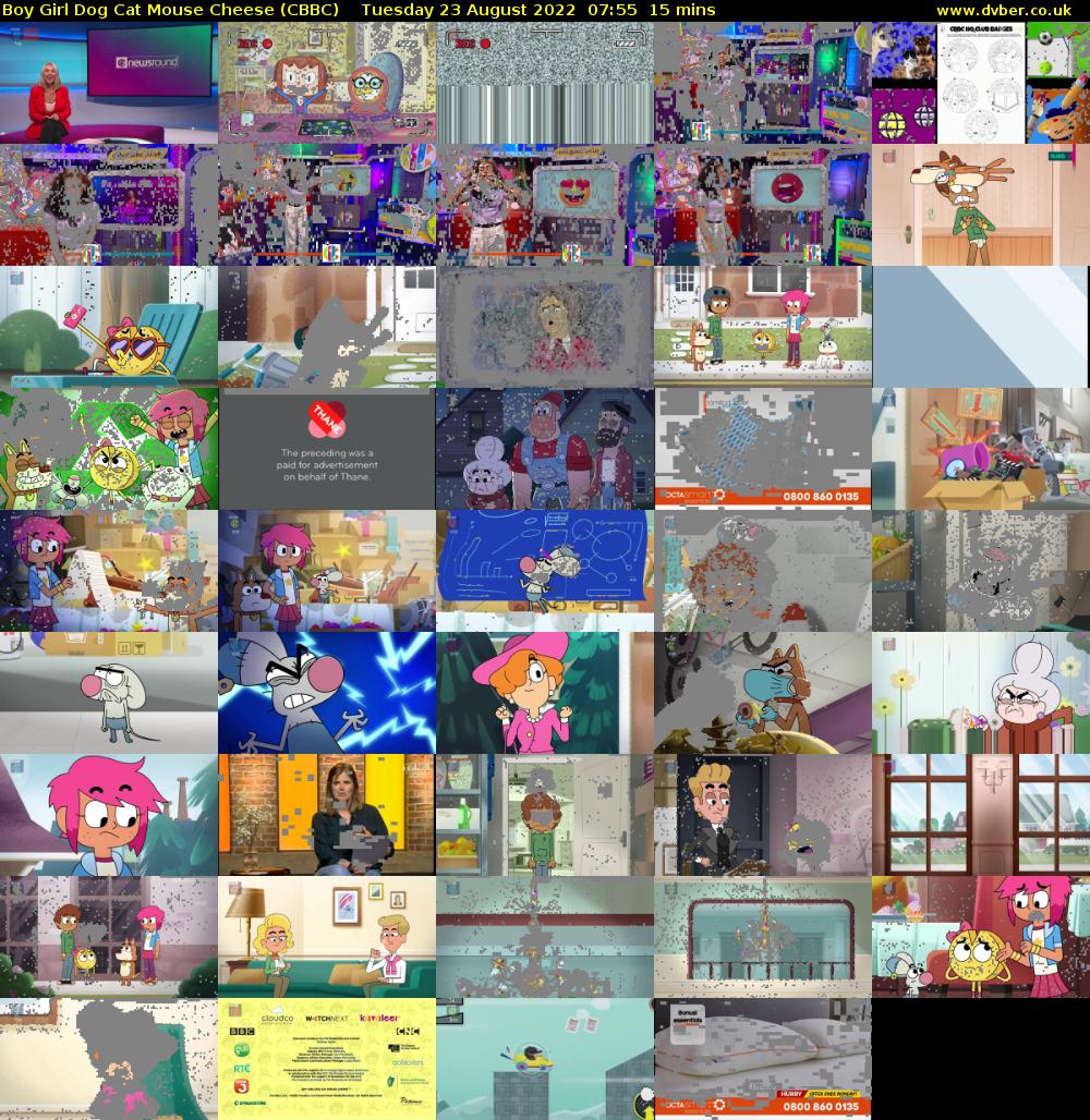 Boy Girl Dog Cat Mouse Cheese (CBBC) Tuesday 23 August 2022 07:55 - 08:10