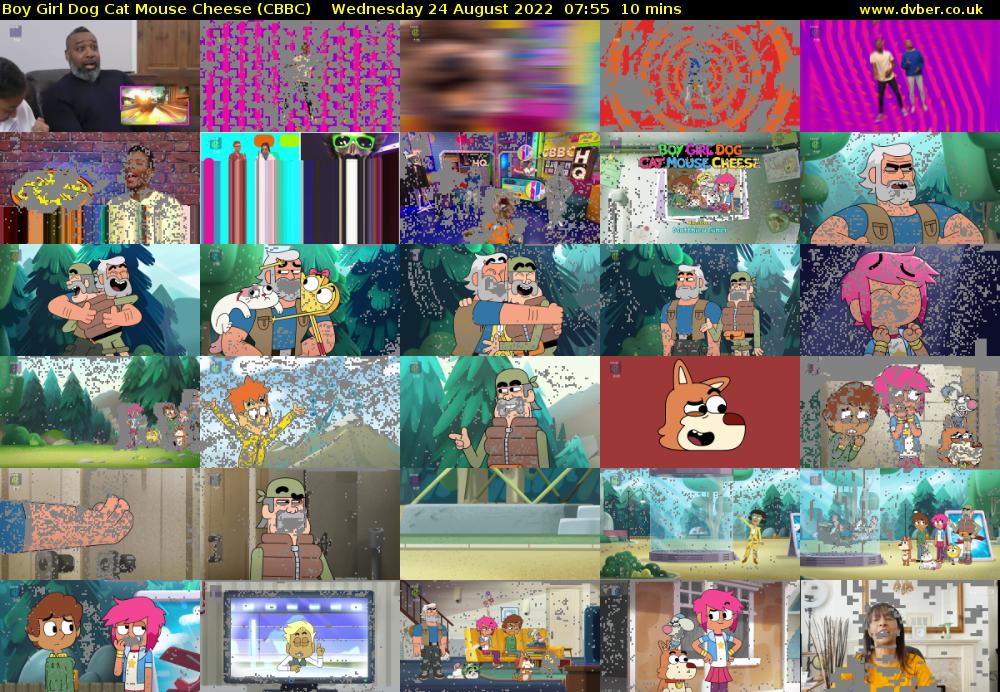 Boy Girl Dog Cat Mouse Cheese (CBBC) Wednesday 24 August 2022 07:55 - 08:05