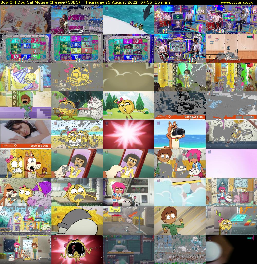 Boy Girl Dog Cat Mouse Cheese (CBBC) Thursday 25 August 2022 07:55 - 08:10