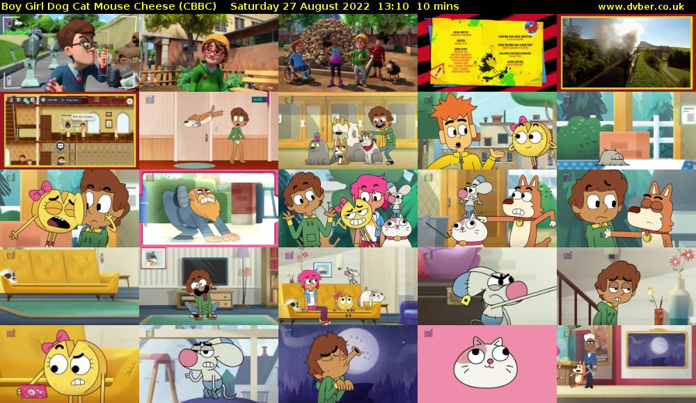 Boy Girl Dog Cat Mouse Cheese (CBBC) Saturday 27 August 2022 13:10 - 13:20