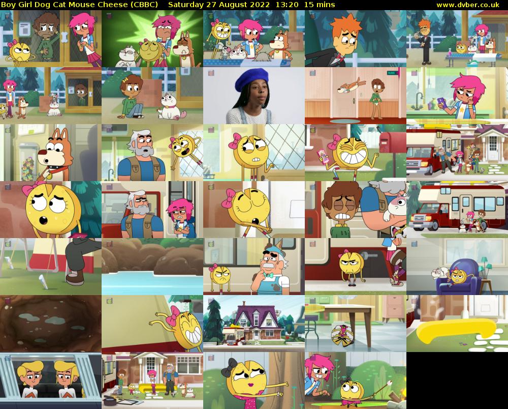 Boy Girl Dog Cat Mouse Cheese (CBBC) Saturday 27 August 2022 13:20 - 13:35