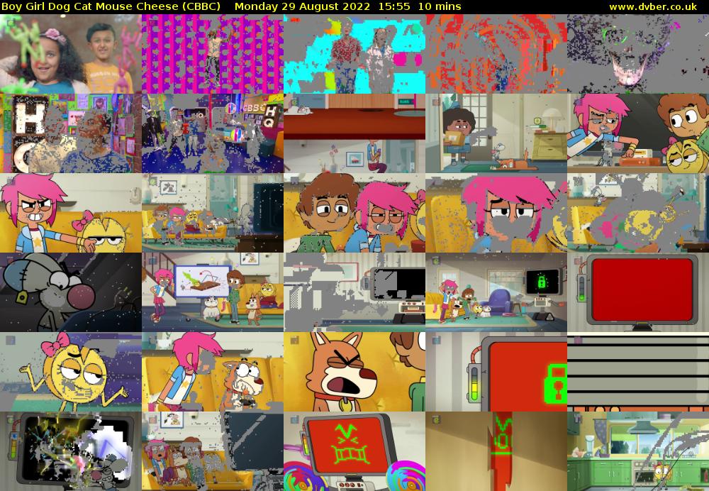 Boy Girl Dog Cat Mouse Cheese (CBBC) Monday 29 August 2022 15:55 - 16:05