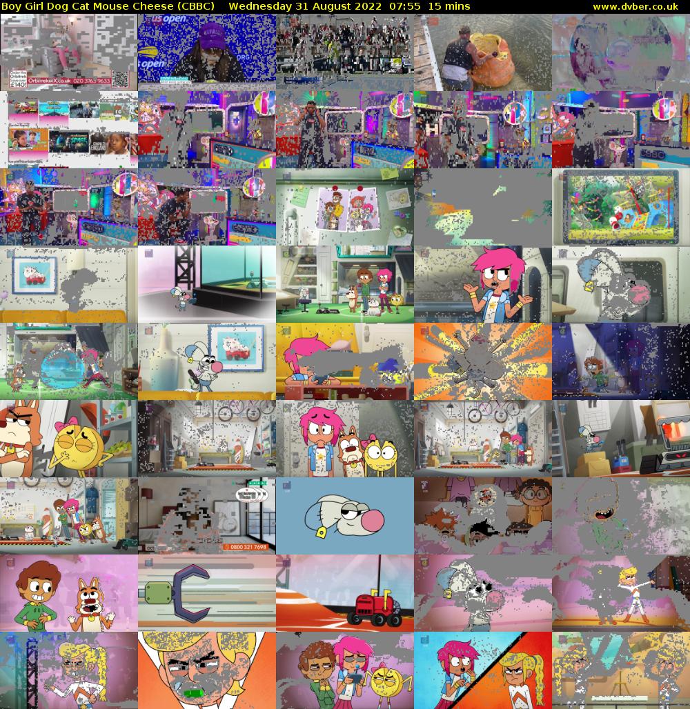 Boy Girl Dog Cat Mouse Cheese (CBBC) Wednesday 31 August 2022 07:55 - 08:10