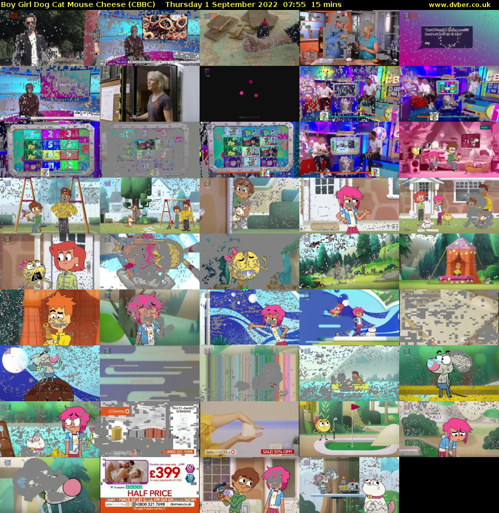 Boy Girl Dog Cat Mouse Cheese (CBBC) Thursday 1 September 2022 07:55 - 08:10