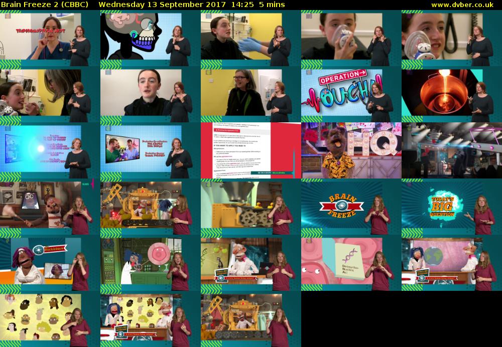 Brain Freeze 2 (CBBC) Wednesday 13 September 2017 14:25 - 14:30