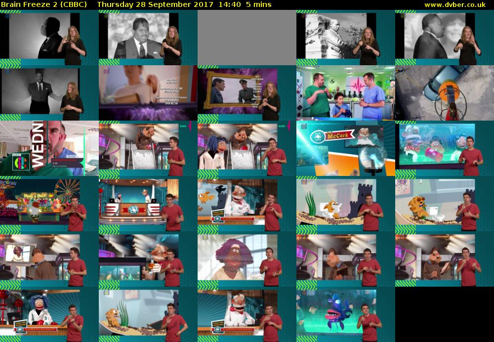 Brain Freeze 2 (CBBC) Thursday 28 September 2017 14:40 - 14:45