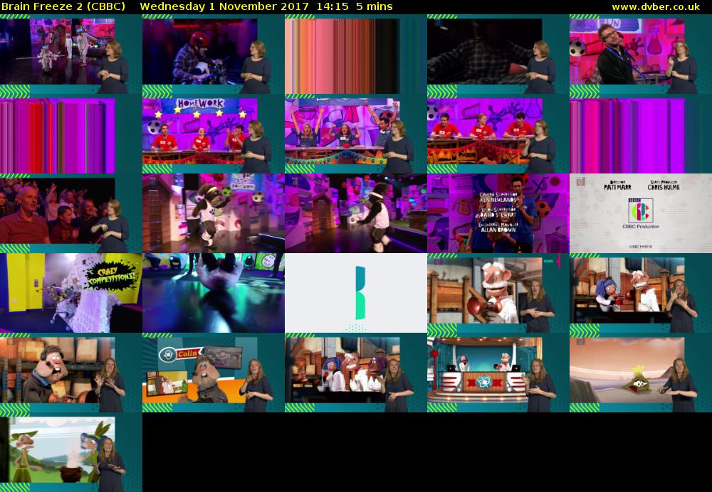 Brain Freeze 2 (CBBC) Wednesday 1 November 2017 14:15 - 14:20