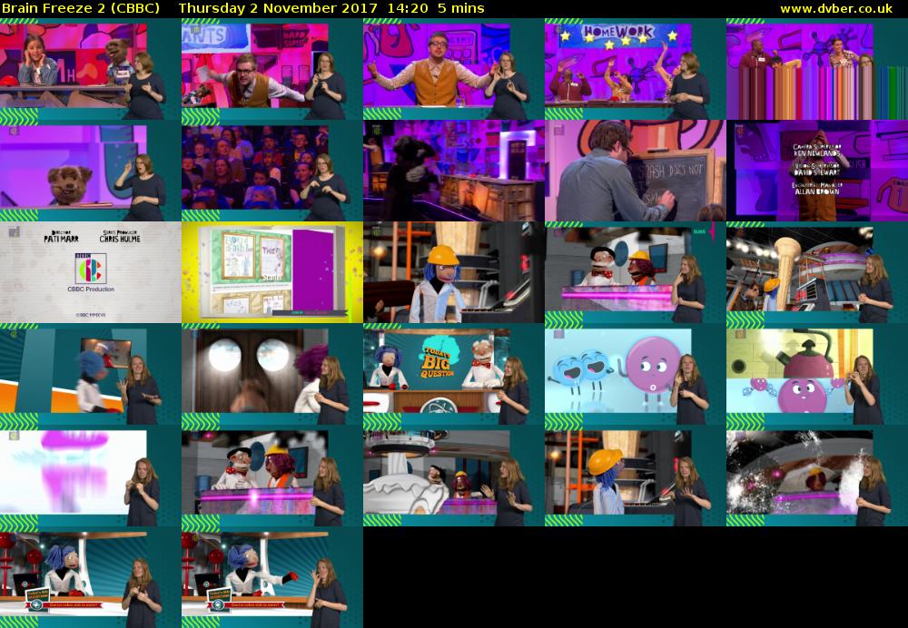 Brain Freeze 2 (CBBC) Thursday 2 November 2017 14:20 - 14:25