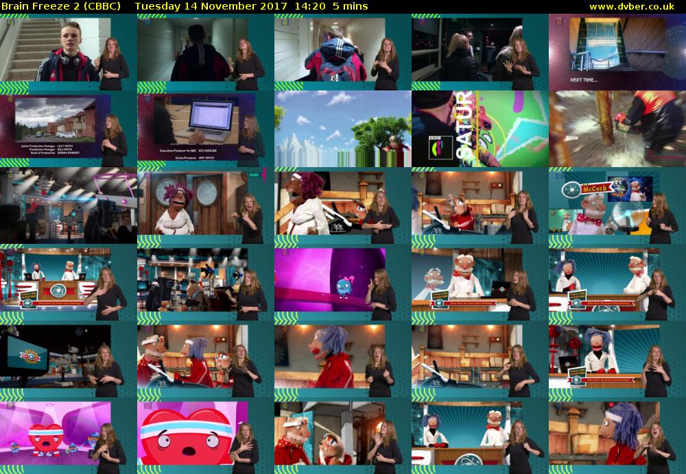Brain Freeze 2 (CBBC) Tuesday 14 November 2017 14:20 - 14:25