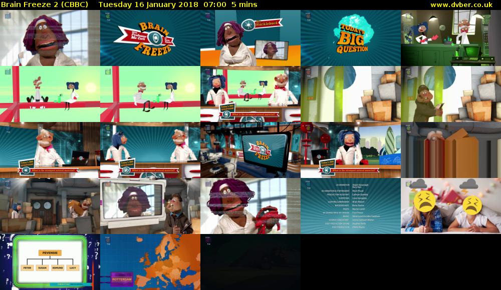 Brain Freeze 2 (CBBC) Tuesday 16 January 2018 07:00 - 07:05