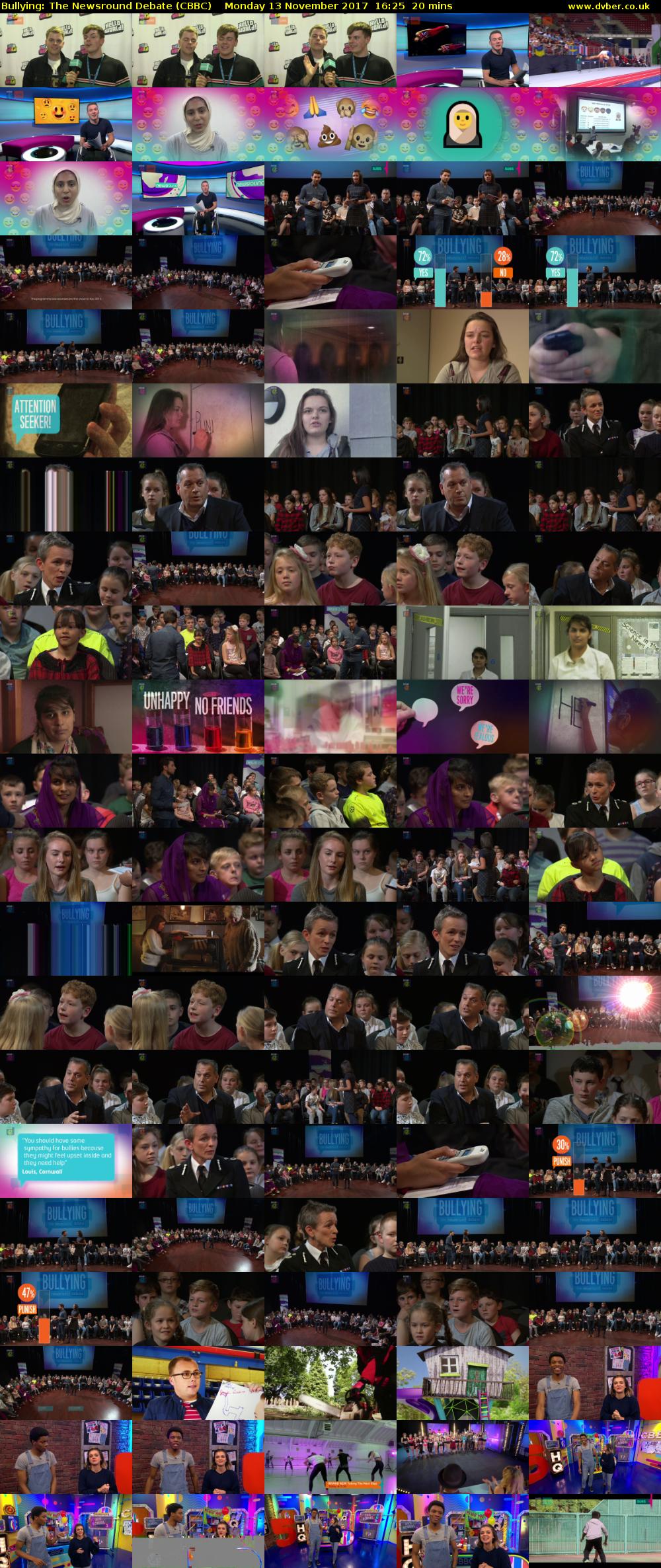 Bullying: The Newsround Debate (CBBC) Monday 13 November 2017 16:25 - 16:45