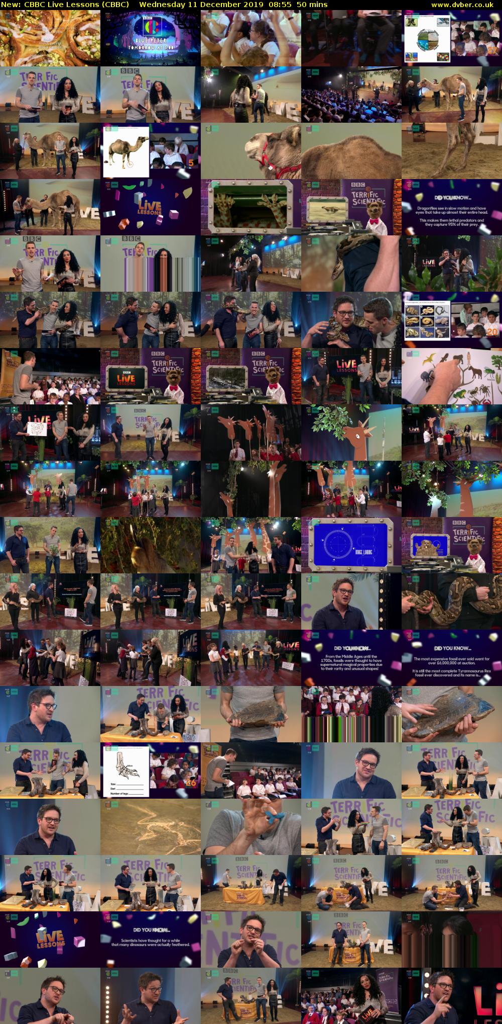 CBBC Live Lessons (CBBC) Wednesday 11 December 2019 08:55 - 09:45
