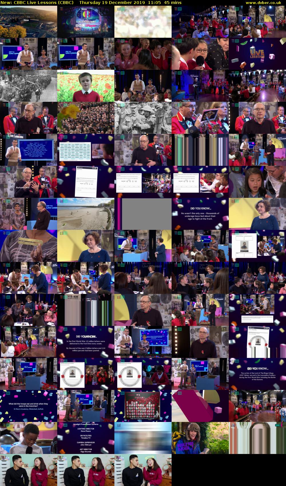 CBBC Live Lessons (CBBC) Thursday 19 December 2019 11:05 - 11:50