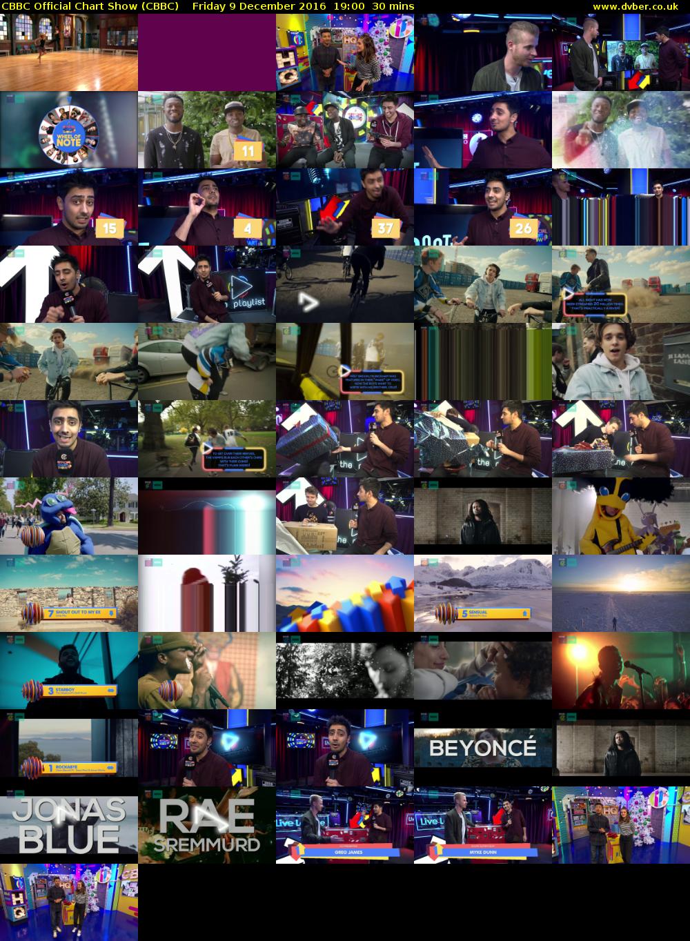 CBBC Official Chart Show (CBBC) Friday 9 December 2016 19:00 - 19:30