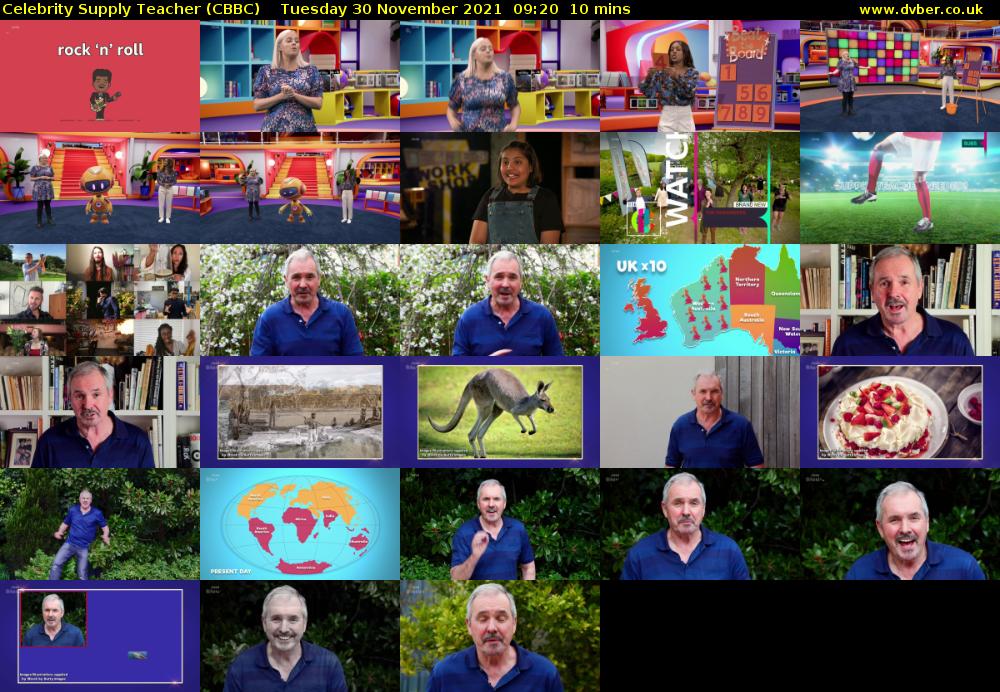 Celebrity Supply Teacher (CBBC) Tuesday 30 November 2021 09:20 - 09:30