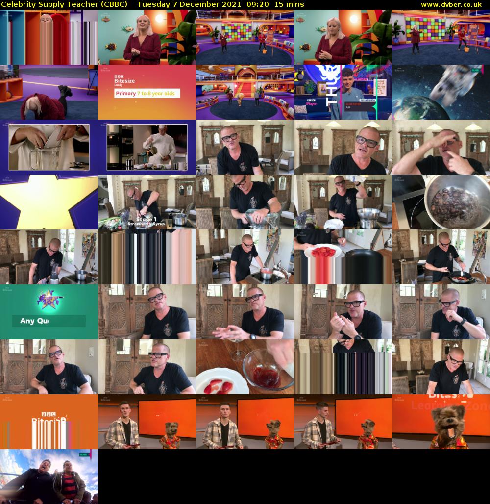 Celebrity Supply Teacher (CBBC) Tuesday 7 December 2021 09:20 - 09:35