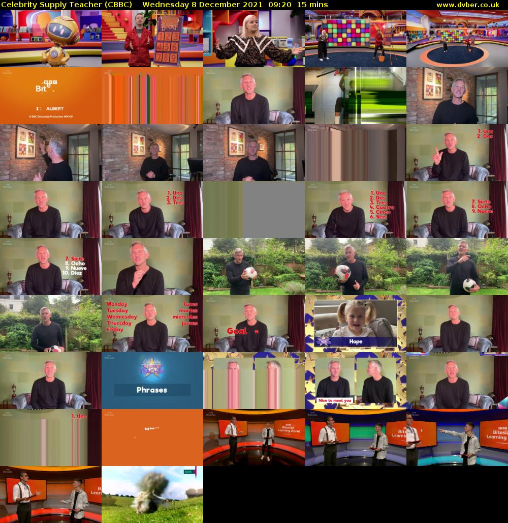 Celebrity Supply Teacher (CBBC) Wednesday 8 December 2021 09:20 - 09:35