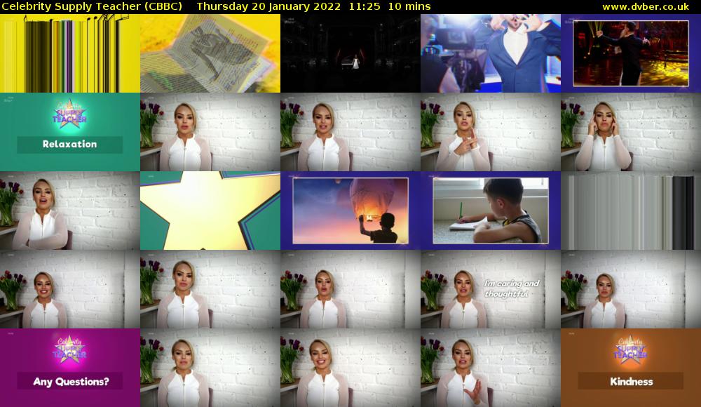 Celebrity Supply Teacher (CBBC) Thursday 20 January 2022 11:25 - 11:35