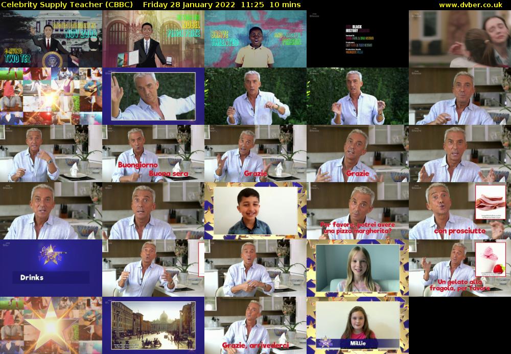 Celebrity Supply Teacher (CBBC) Friday 28 January 2022 11:25 - 11:35