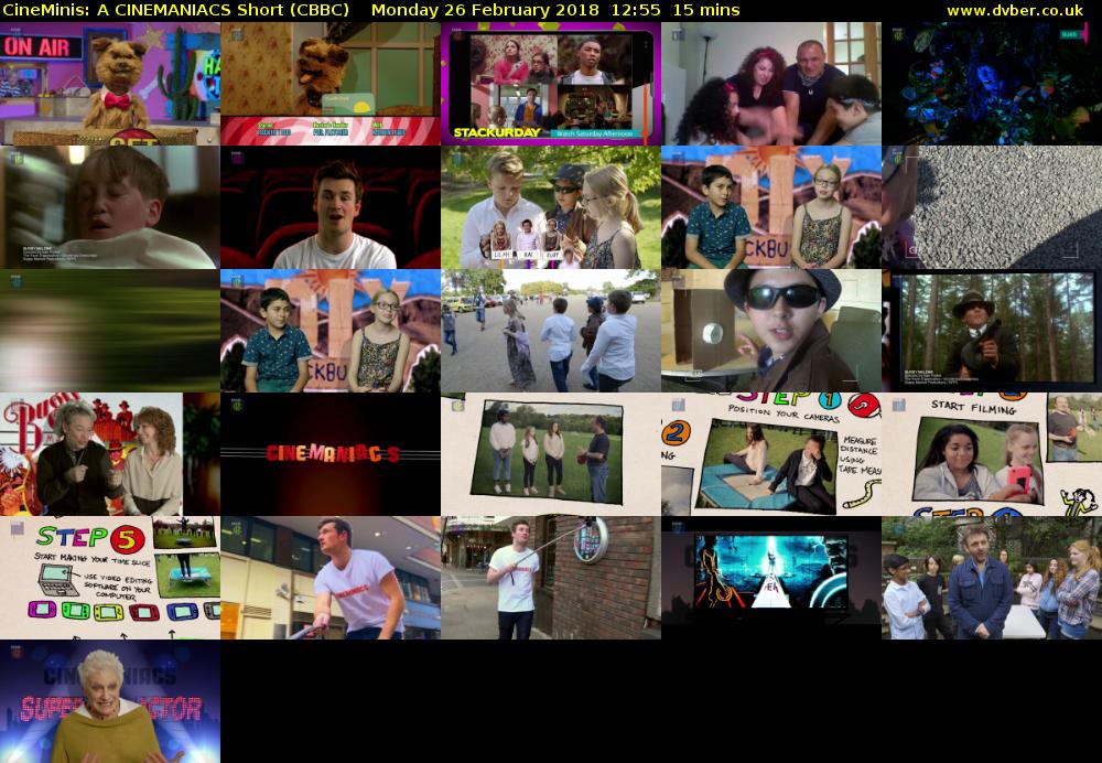 CineMinis: A CINEMANIACS Short (CBBC) Monday 26 February 2018 12:55 - 13:10