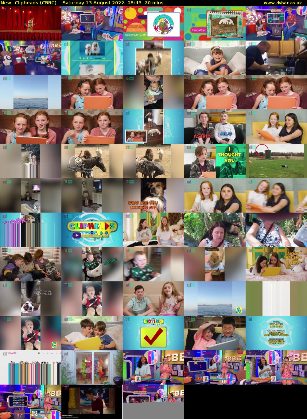 Clipheads (CBBC) Saturday 13 August 2022 08:45 - 09:05