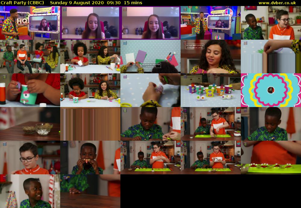 Craft Party (CBBC) Sunday 9 August 2020 09:30 - 09:45