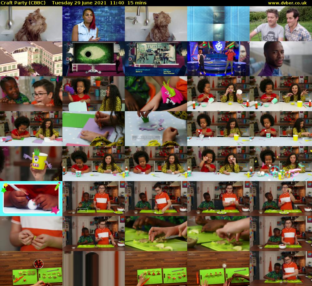 Craft Party (CBBC) Tuesday 29 June 2021 11:40 - 11:55