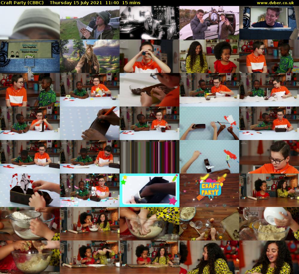 Craft Party (CBBC) Thursday 15 July 2021 11:40 - 11:55