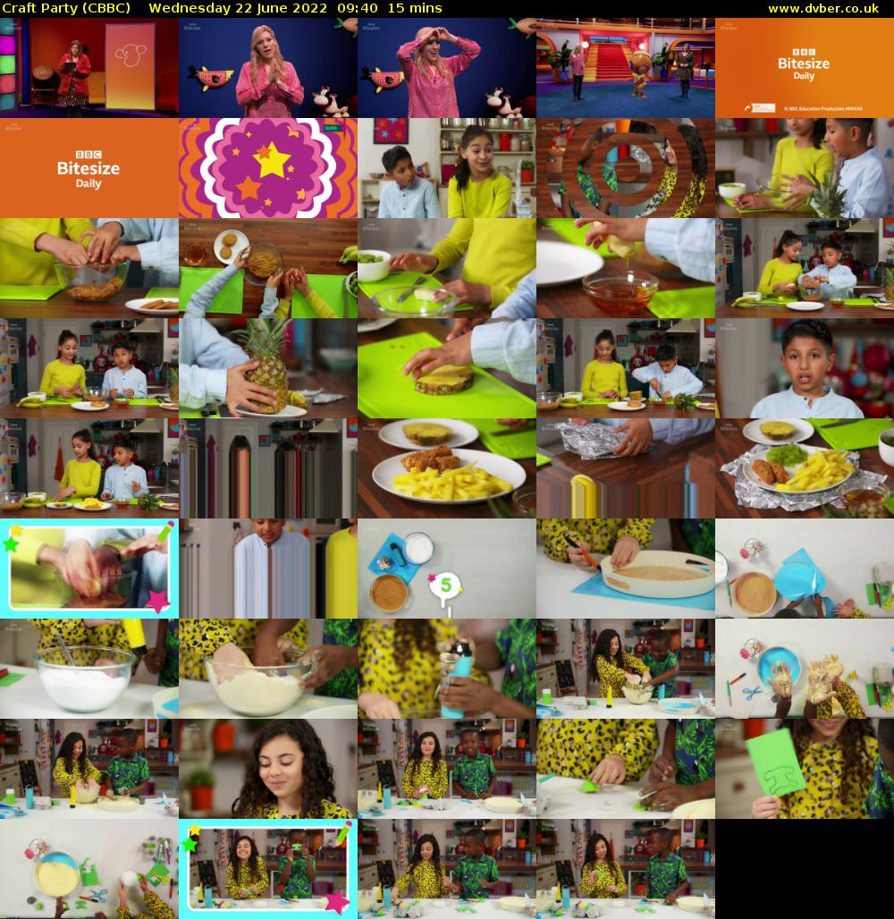 Craft Party (CBBC) Wednesday 22 June 2022 09:40 - 09:55