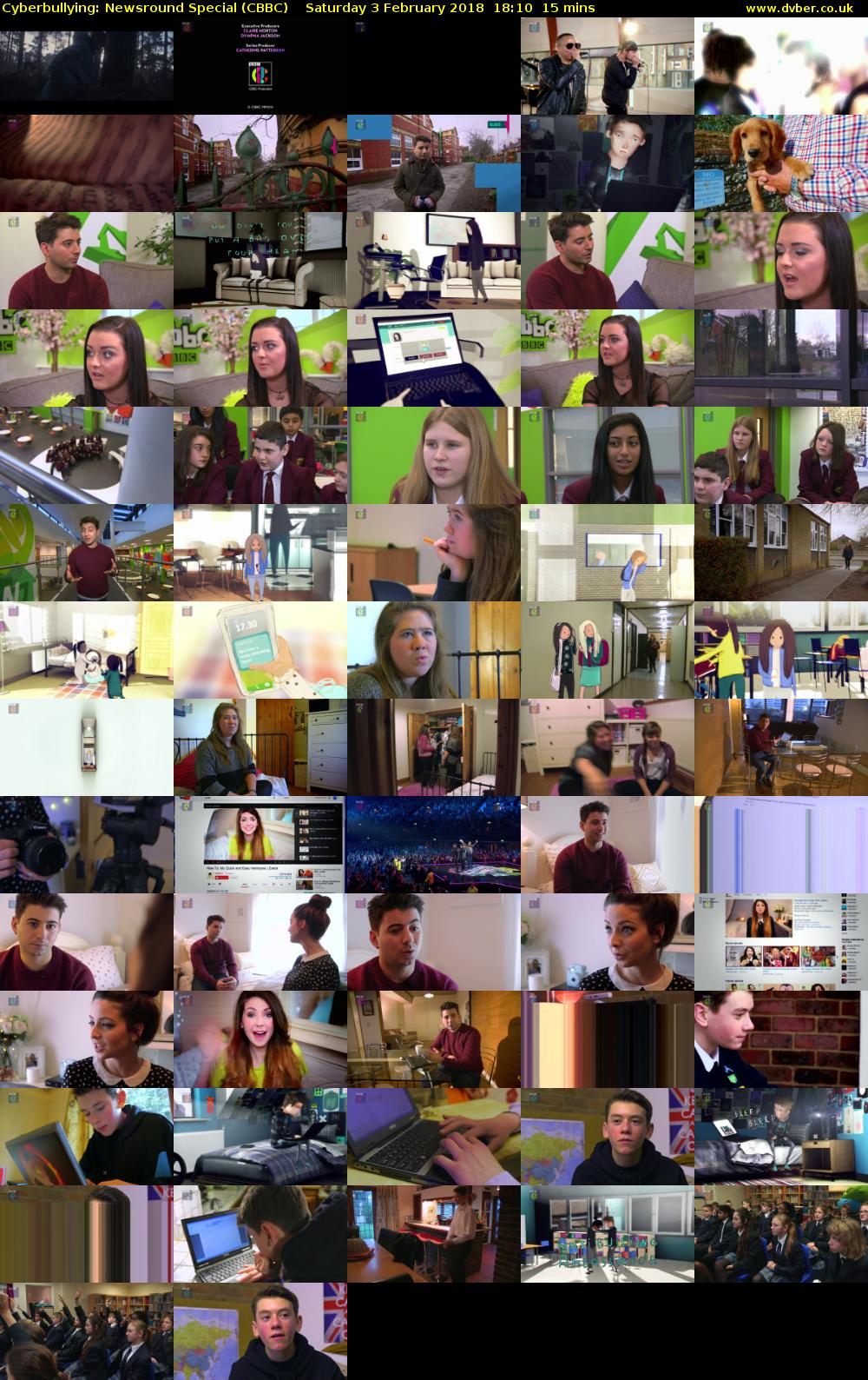 Cyberbullying: Newsround Special (CBBC) Saturday 3 February 2018 18:10 - 18:25