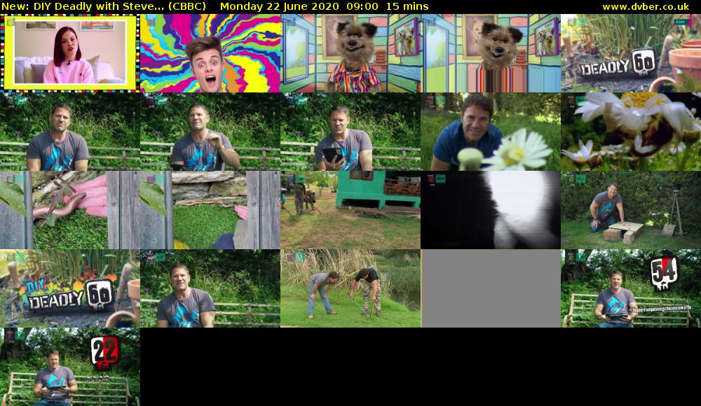 DIY Deadly with Steve... (CBBC) Monday 22 June 2020 09:00 - 09:15
