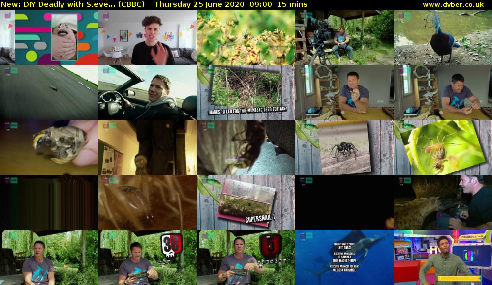 DIY Deadly with Steve... (CBBC) Thursday 25 June 2020 09:00 - 09:15