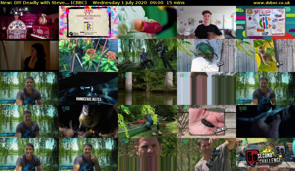 DIY Deadly with Steve... (CBBC) Wednesday 1 July 2020 09:00 - 09:15