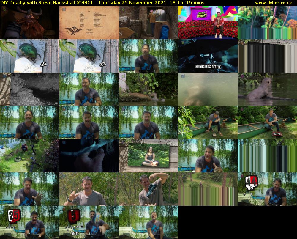 DIY Deadly with Steve Backshall (CBBC) Thursday 25 November 2021 18:15 - 18:30