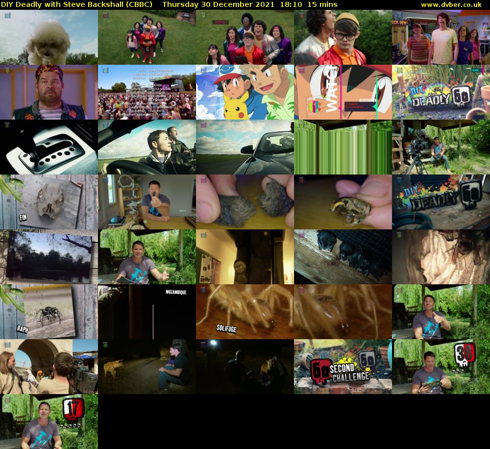 DIY Deadly with Steve Backshall (CBBC) Thursday 30 December 2021 18:10 - 18:25