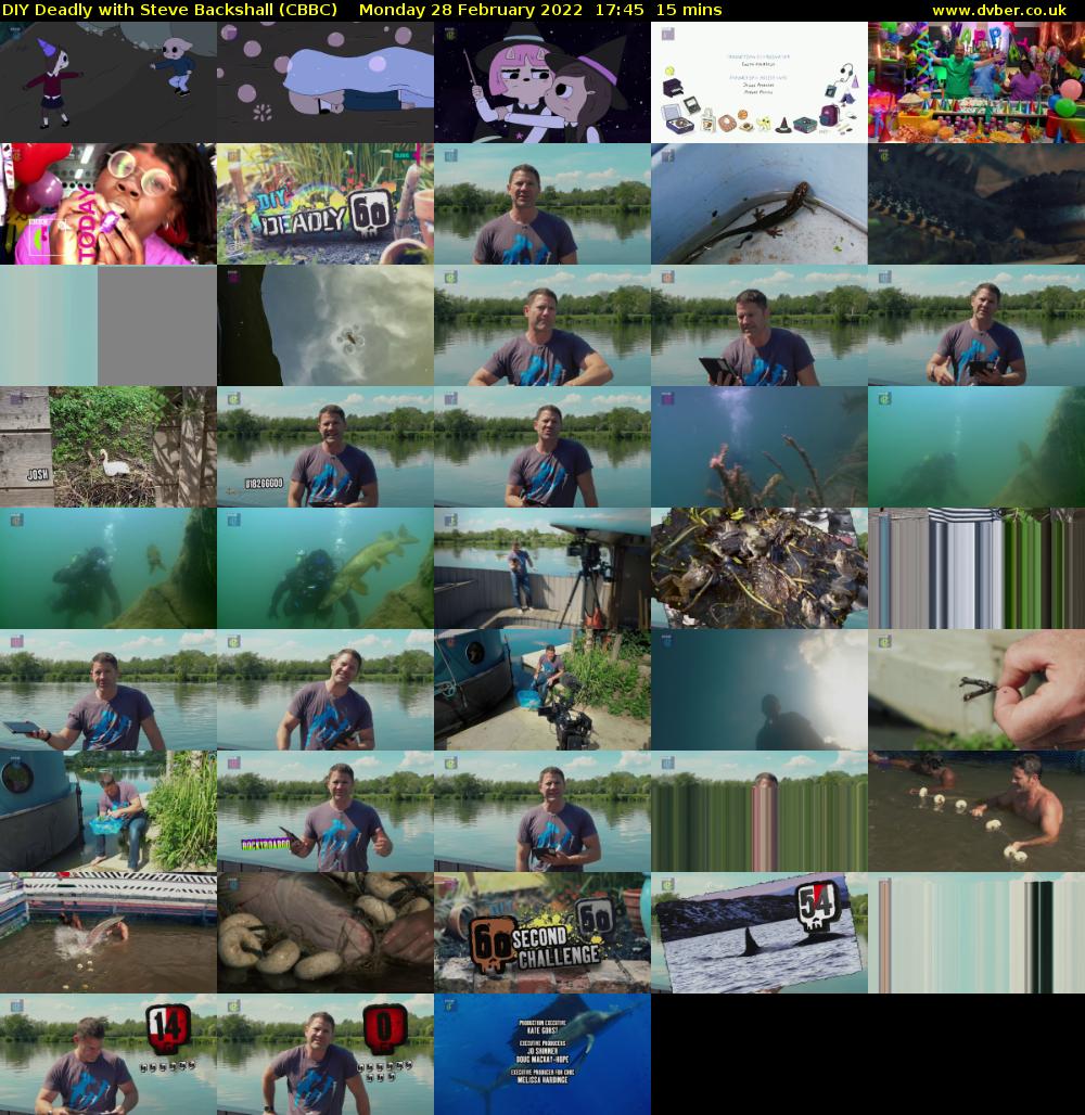 DIY Deadly with Steve Backshall (CBBC) Monday 28 February 2022 17:45 - 18:00