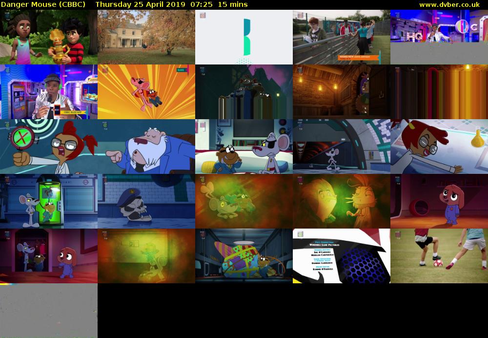 Danger Mouse (CBBC) Thursday 25 April 2019 07:25 - 07:40
