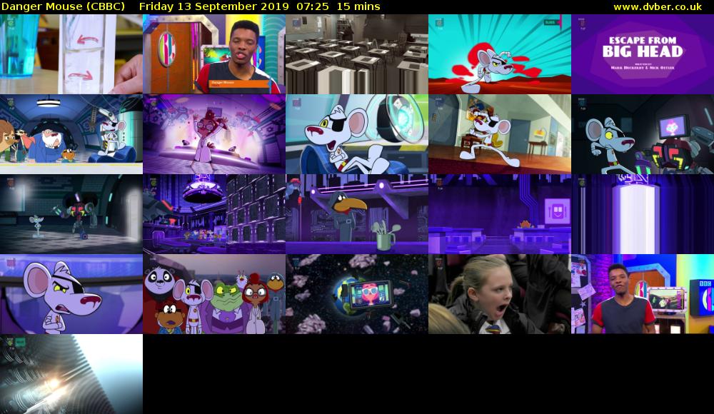 Danger Mouse (CBBC) Friday 13 September 2019 07:25 - 07:40