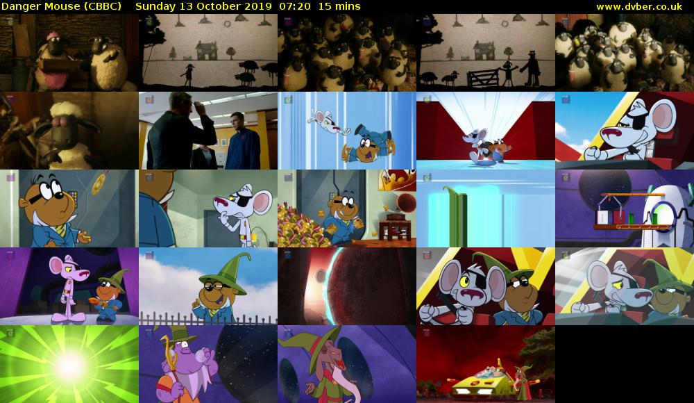 Danger Mouse (CBBC) Sunday 13 October 2019 07:20 - 07:35
